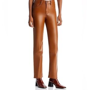 Good American NWOT  Brown Faux Leather Pants